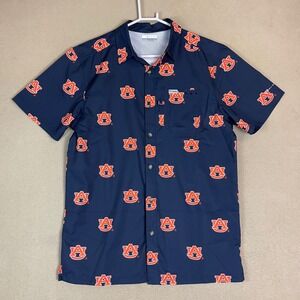 Columbia‎ PFG Auburn Tigers Mens S Button Up Shirt Short Sleeve Collegiatens